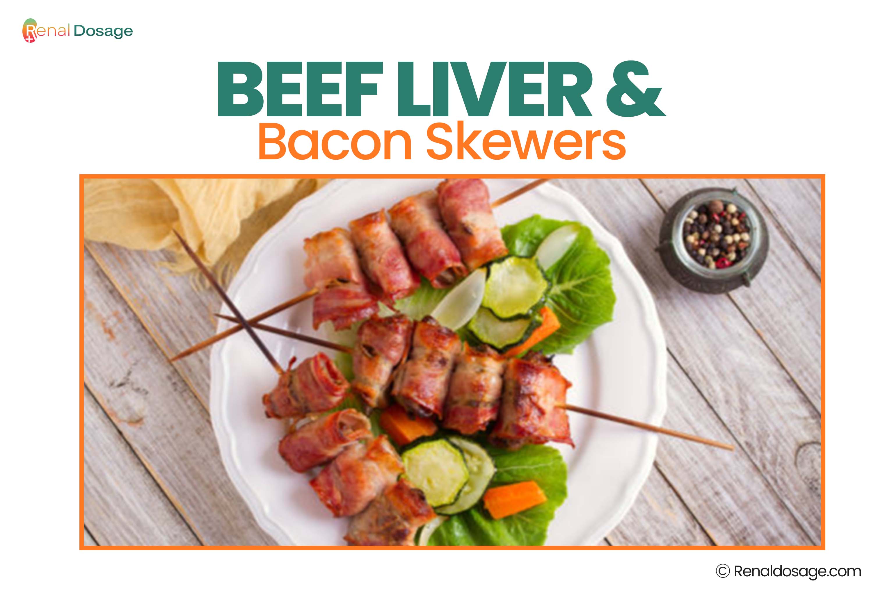 Beef Liver & Bacon Skewers